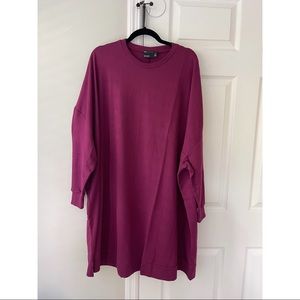 ASOS DESIGN Curve oversized t-shirt dress in merlot